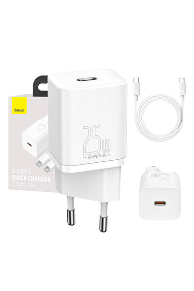 Baseus TZCCSUP-L02 Φορτιστής με Θύρα USB-C και Καλώδιο USB-C 25W