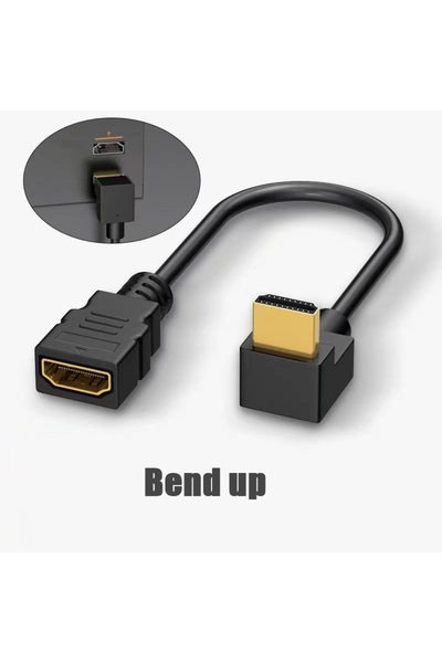 choice2 كابل تمديد HDMI بزاوية 90 درجة ذكر/أنثى 0.15 متر، متوافق مع HDMI، 60 ...