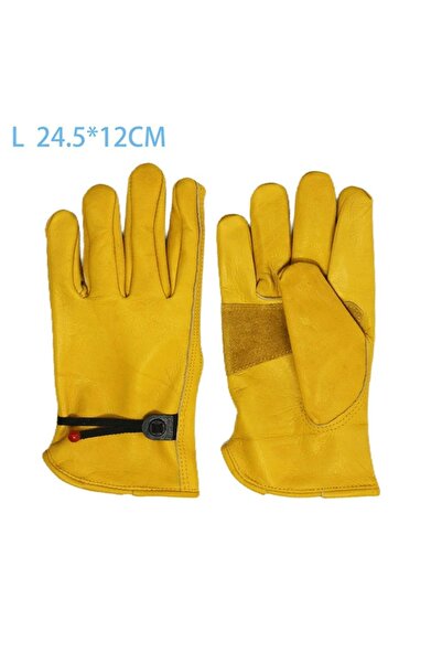 Choice L Leather Work Gloves Soft Cowhide Welding Security Protection Safety ...