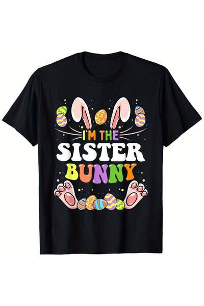 01THEONE تي شيرت عائلي متطابق بمناسبة عيد الفصح بتصميم "I'm The Sister Bunny"...