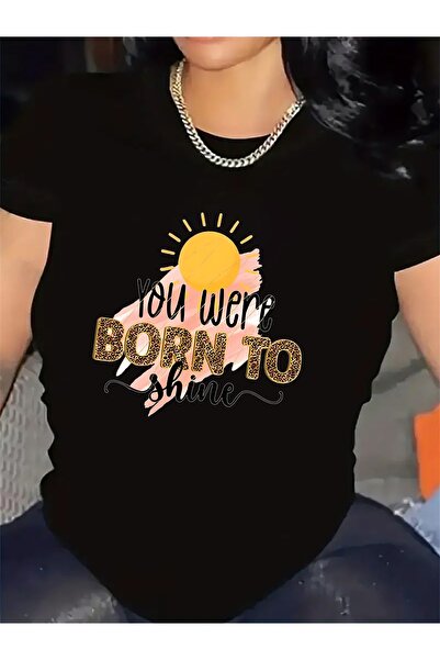 Astogria13 You Were Born to Shine Graphic Design Short Sleeve T-Shirt Women |...