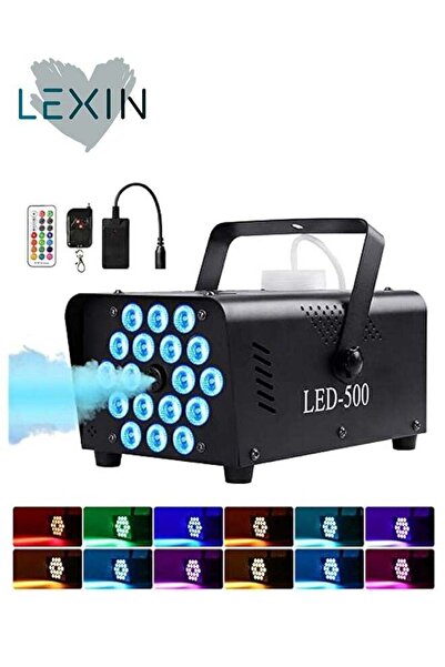 Lexin Fog Machine with Light, 18 LED, 13 Colors, 500W 2000CFM, 2 Wireless Rem...