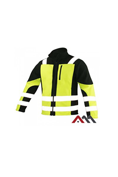Artmaster Jachetă din fleece cu inserții reflectorizante, negru/galben, mărim...