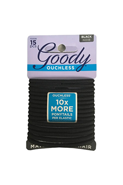 Goody Ouchless Braided Elastics Black 15 Ct