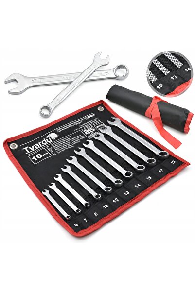 Gekoahşap SET DE CHEI PLATE ȘI CU ELEVENĂ ȘOȚI 10 BUC. 6-19MM CRV-CS