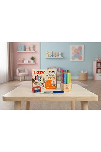 Lets Let’s Chubby Süper Jumbo Pastel Boyama Kalemi Seti 3’ü 1 Arada | 6 Renk