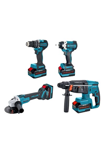 CATPOWER EL ALETLERİ CATPOWER KÖMÜRSÜZ AKÜLÜ 4 LÜ SET: MATKAP, SOMUN SIKMA, K...