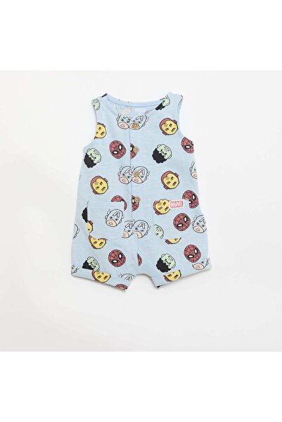 KIABI Sleeveless 'Marvel' Print Romper BLUE