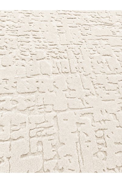 Merinos Rölyef Zeo Kaymaz Taban Yıkanabilir Salon Koridor Mutfak Halı Yolluk Kilim Krem