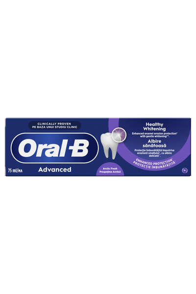 Oral-B Pastă de dinți avansată pentru albire sănătoasă, Arctic Fresh, aromă d...
