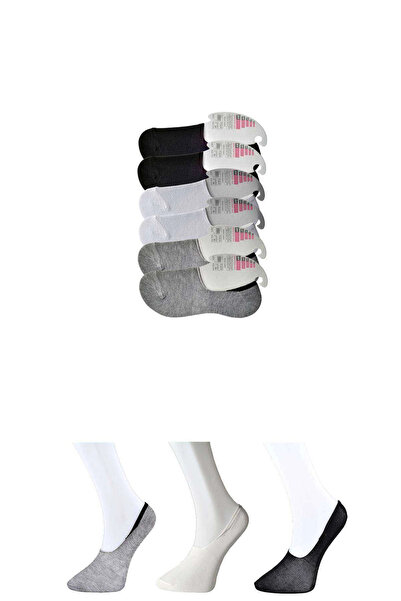 mtm My The Mall Clothing Black Gray and White Women's Ballerina Socks 6 Pairs