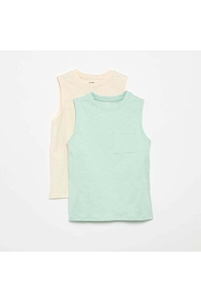 KIABI 2-Pack Tank Tops with Chest Pocket GREEN