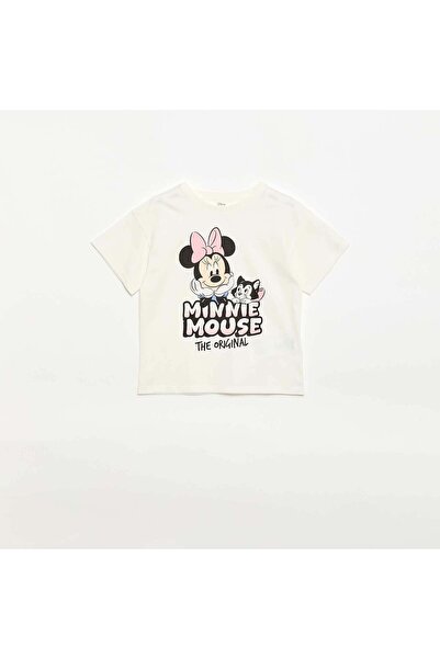 KIABI Disney 'Minnie' Solid Cotton T-Shirt WHITE