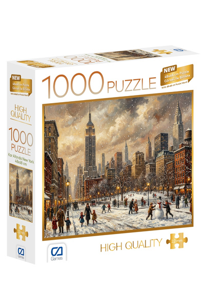 CA Games نيويورك تحت الثلج 1000 قطعة بسمك 2.2 ملم مقاس 48 × 68 سم سلسلة ألغاز...