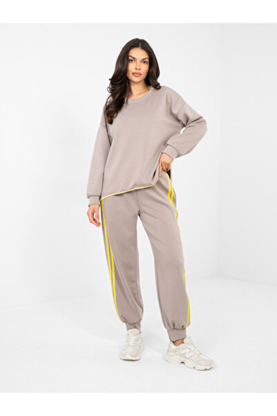 rue parıs Women's Suit, RUE PARIS, Polyester, Long Sleeve, Dark Beige, model ...