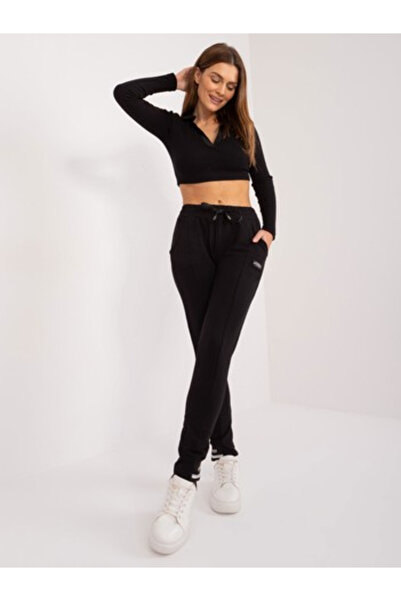 Relevance Pantaloni Trening Dama Mansete elastice, Guler inalt, RELEVANCE, Ne...