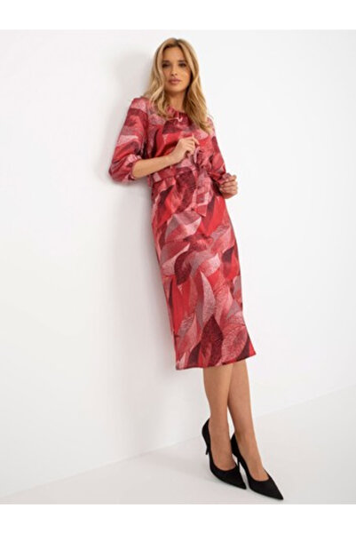 LAKERTA Rochie Dama, LAKERTA, Bumbac, Rochie dreapta, Bordo, model LK-SK-5090...