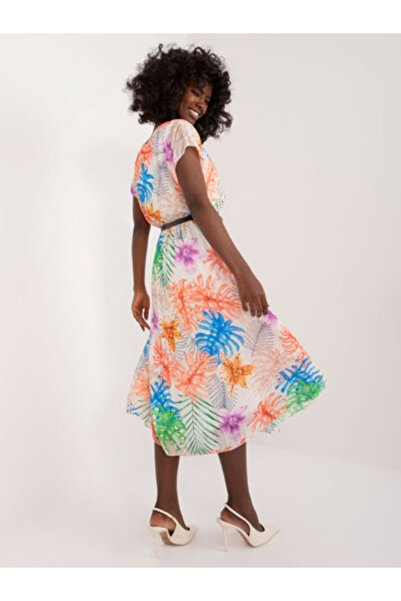 Italy Moda Rochie Dama, ITALY MODA, Poliester, Rochie evazata, Bej deschis, m...