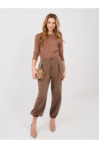 Italy Moda Women's Pants, ITALY MODA, Viscose, Brown, model IT-SP-9995.16P