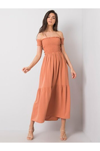 rue parıs Rochie Dama Maxi, Pe umeri, RUE PARIS, Portocaliu Casual Marimi Mar...