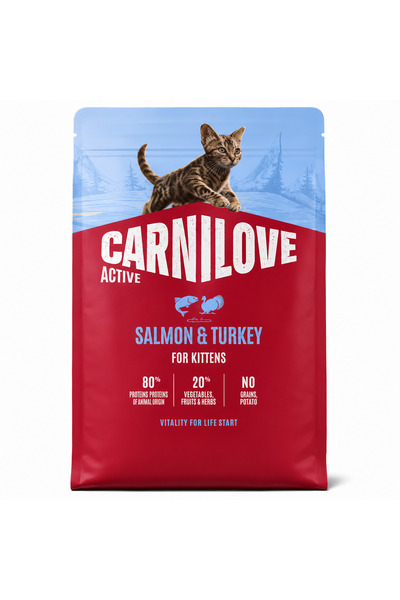 Carnilove سمك السلمون والديك الرومي للقطط الصغيرة - نمو صحي 2 كجم