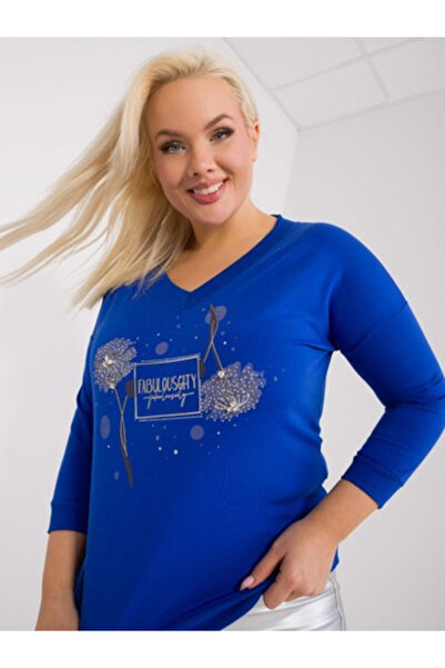 Relevance Women's Blouse, RELEVANCE, Cotton, 3/4 Sleeve, Cobalt, model RV-BZ-...
