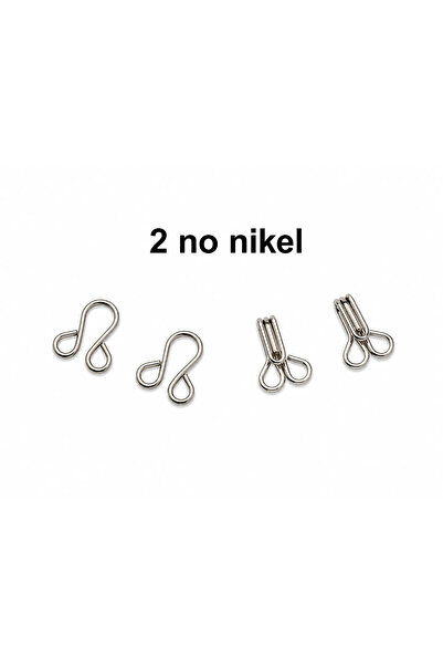 Terzi Market Agraf No:2 12 mm – 100 Adet Metal Kanca ve Göz Dikiş Agrafı - Nikel