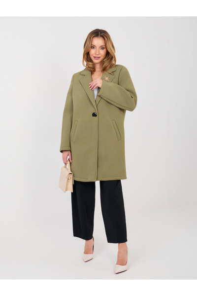 rue parıs Palton Dama, RUE PARIS, Poliester, Maneca lunga, Khaki, model IT-FL...