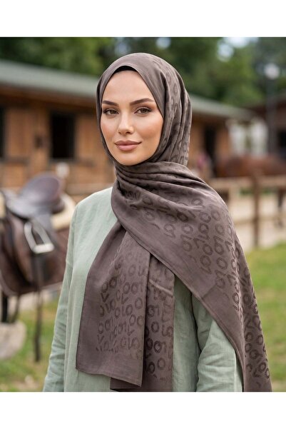Valentino Orlandi Alia, Jacquard Lyocell Shawl - Vo Rhythm Pattern - 11 - Brown
