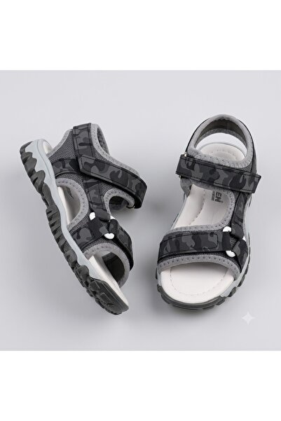 KİNDEP (Arzen) Thermo Non-Slip Sole Velcro Children's Sandals Smoked