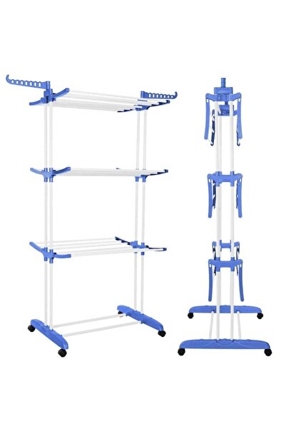 VLK Lions Uscator Vertical pentru Rufe, Mobil si Pliabil, cu 2 Umerase, Capac...