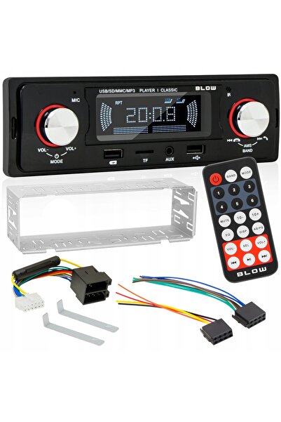 Blow Radio auto 1-DIN Bluetooth USB SD AUX RDS MP3 Pilot Baterie Set
