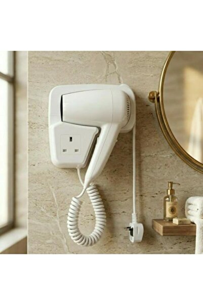 LC Wall Mounted Hair Dryer with 13 Amp Plug - White