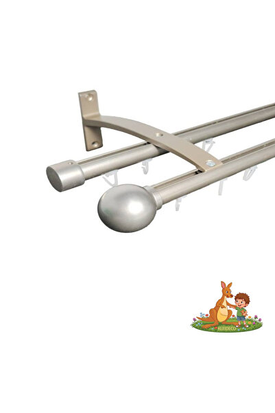 KLEIDECO Double curtain rail IBIZA, Metal, Diameter 19 mm, SIDNEY ends, 340cm...