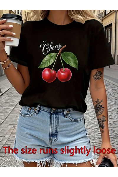 01THEONE Trendy & Edgy Sweet Style Women's Spring Summer Short Sleeve Crew Ne...