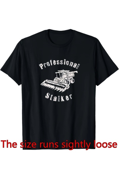 01THEONE Women's Funny T-Shirt - Professional Stalker Farmer Graphic Tee, Uni...