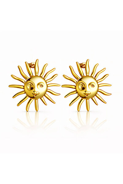 OEM Cercei Sun Kissed aurii, din oțel inoxidabil, cu radiant Sun Collection, ...