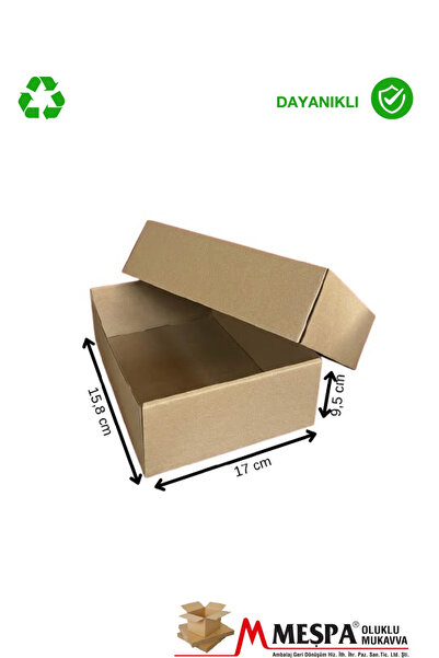 MEŞPA AMBALAJ 17 X 15,8 X 9,5 cm 25 Adet Kapaklı E-Ticaret Karton Kargo Kutus...