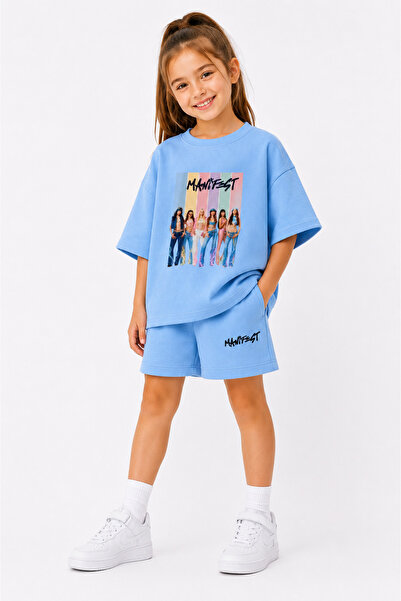 fasardi Manifest Girls M6Nifestgirls Printed Oversize 100% Cotton T-Shirt Sho...