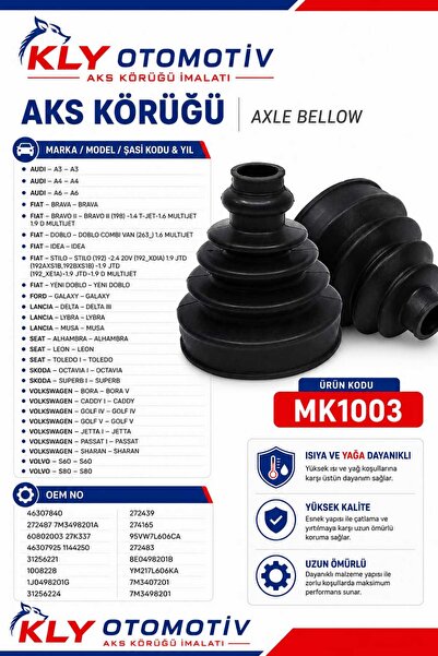 VOLVO S60-VW GOLF 5-FİAT DOBLO ÜNİVERSAL İÇ AKS KÖRÜĞÜ