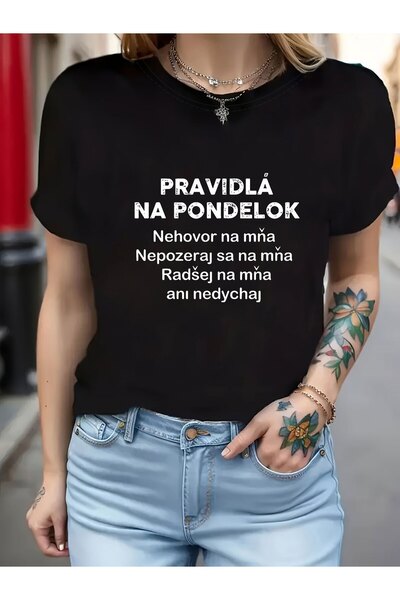 NOURAM Women's Funny Slovak Monday Rules T-Shirt - "Don't Talk to Me" & "Leav...