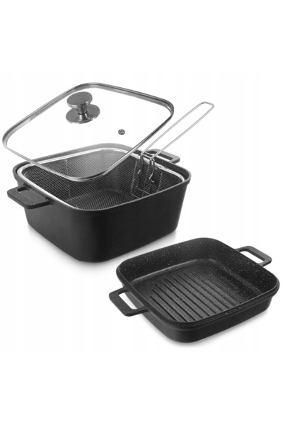 NO BRAND Oală din granit pentru gătit, copt, prăjit, coș, tigaie grill