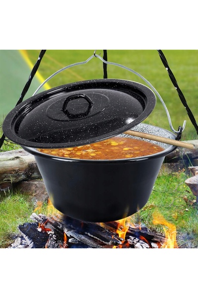 Orion Capac pentru oală hongară, emailat negru, solid, 40 cm