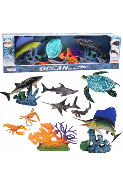 LeanToys Set de figurine cu animale marine oceanice, cu piese mobile