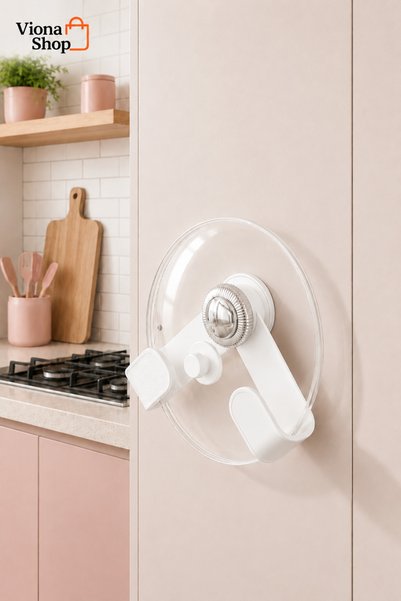VIVOHOME Set of 4 Practical Kitchen Organizer Pot Lid Plate Holder Strong Adhesive No Drilling