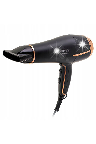 Camryn's Uscător de păr cu difuzor 2200W, cu aer rece, concentrator, negru auriu