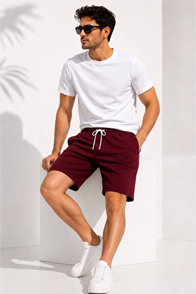 DİAMOND OUTLET Comfort Fit Men's Shorts – Soft Textured Casual Sports Shorts