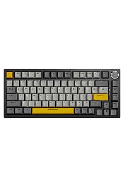Ajazz Tastatură mecanică AK820 cu fir RGB, switch-uri Moon Yellow, gri, alb, ...