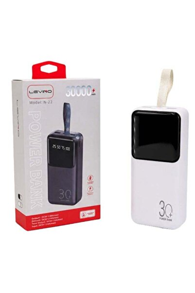 Levino N-22 30000mAh Power Bank with LED Digital Display, Dual USB Output, Fa...