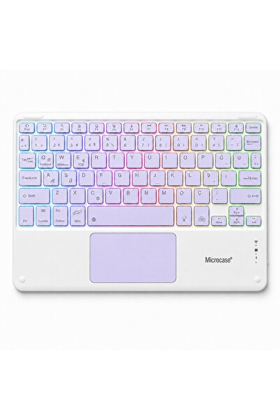 Microcase Touchpad RGB Tablet ve Telefonlar için Türkçe Bluetooth Klavye- AL5890